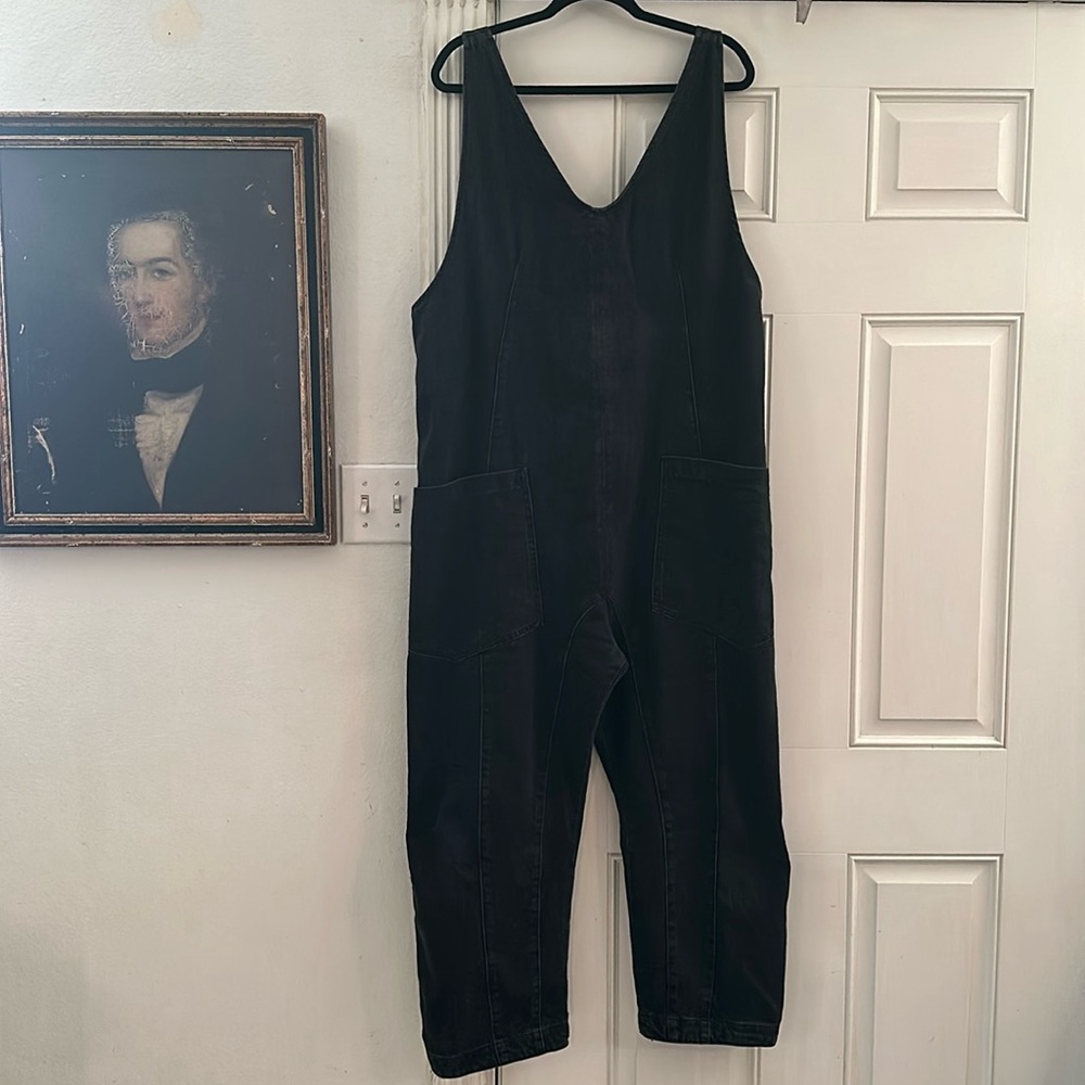 We The Free Black Denim Jumpsuit Overalls